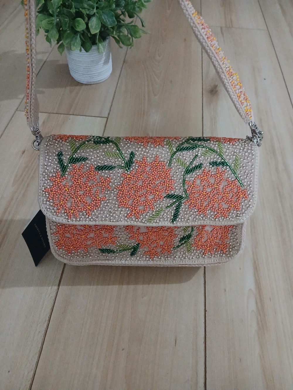 NWT America & Beyond Three Way Handed Beaded Bag